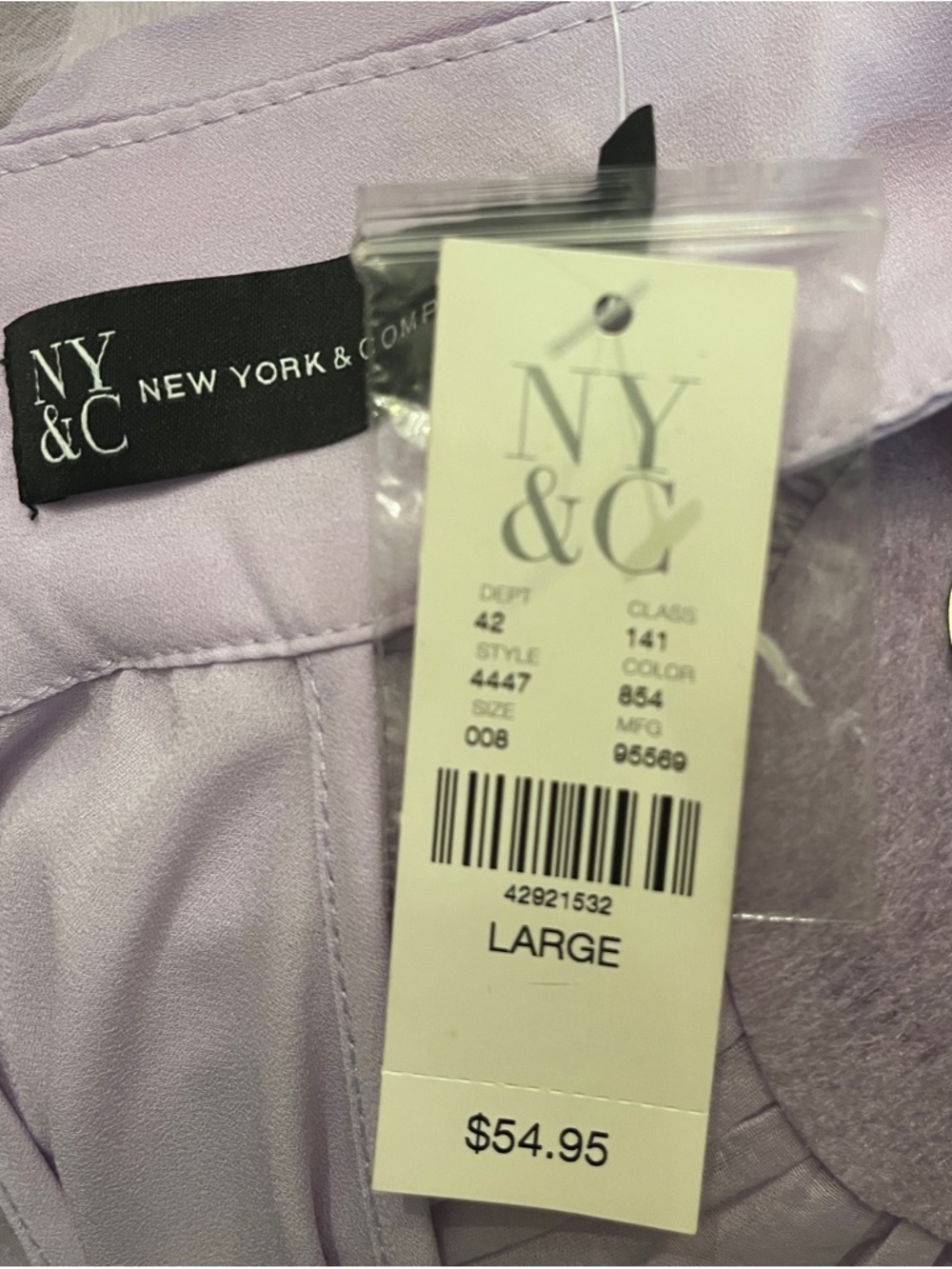 NEW YORK & COMPANY Halter Top Women Large Lavender 4447 Floral Chiffon Blouse - Picture 9 of 9